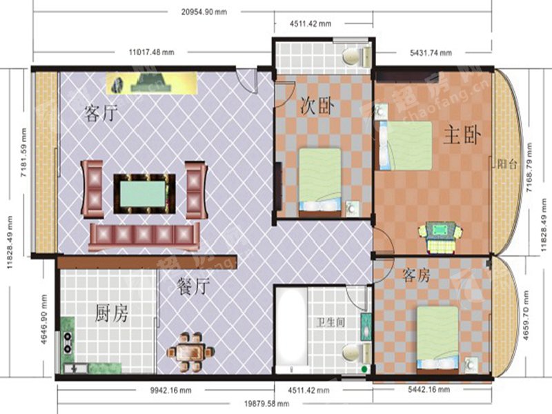 景汇名都二手房户型图