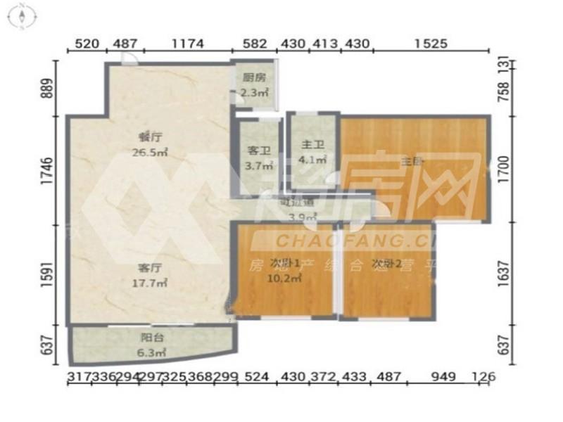 康富花园二手房户型图