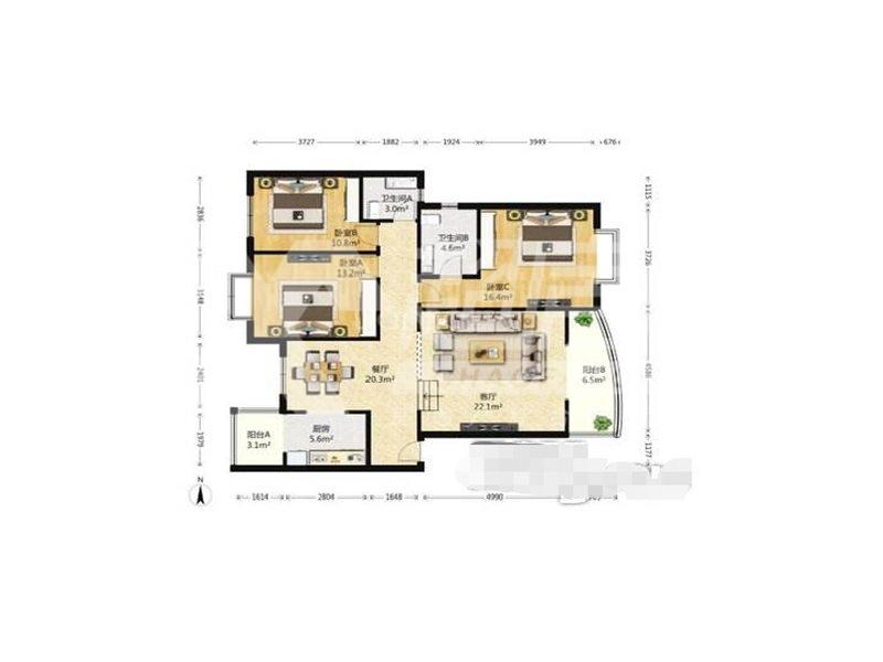 新基星河名居二手房户型图