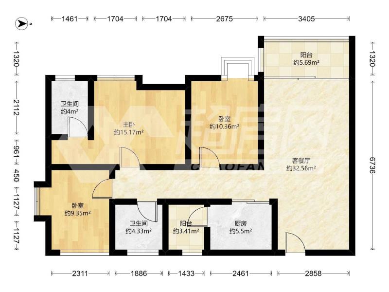 嘉信城市花园三期二手房户型图