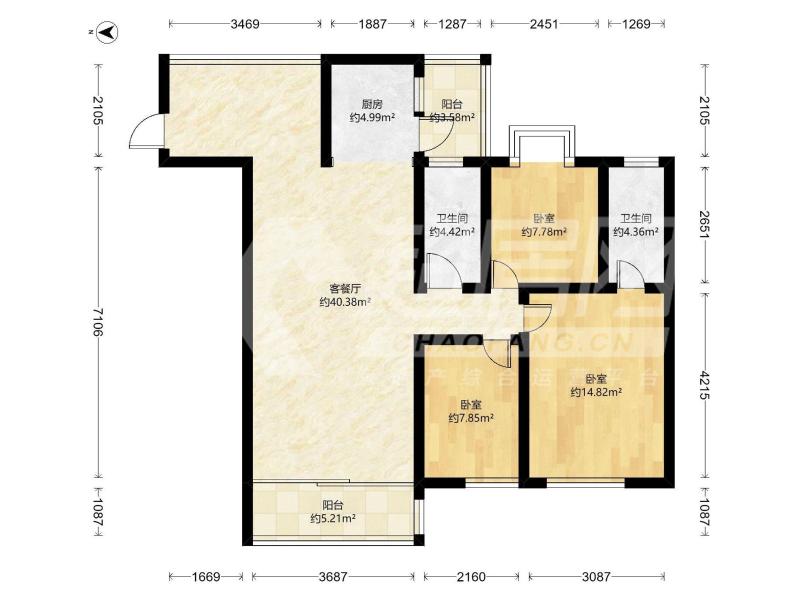 西山上筑二手房户型图