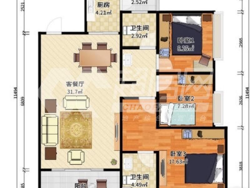 保利西悦湾花园二手房户型图