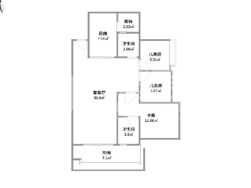 保利西悦湾花园二手房户型图