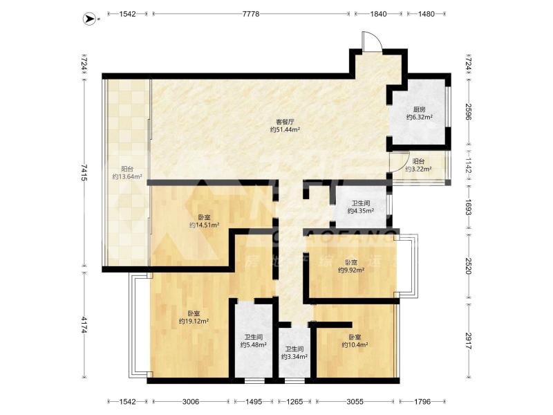 华侨城天鹅堡二手房户型图