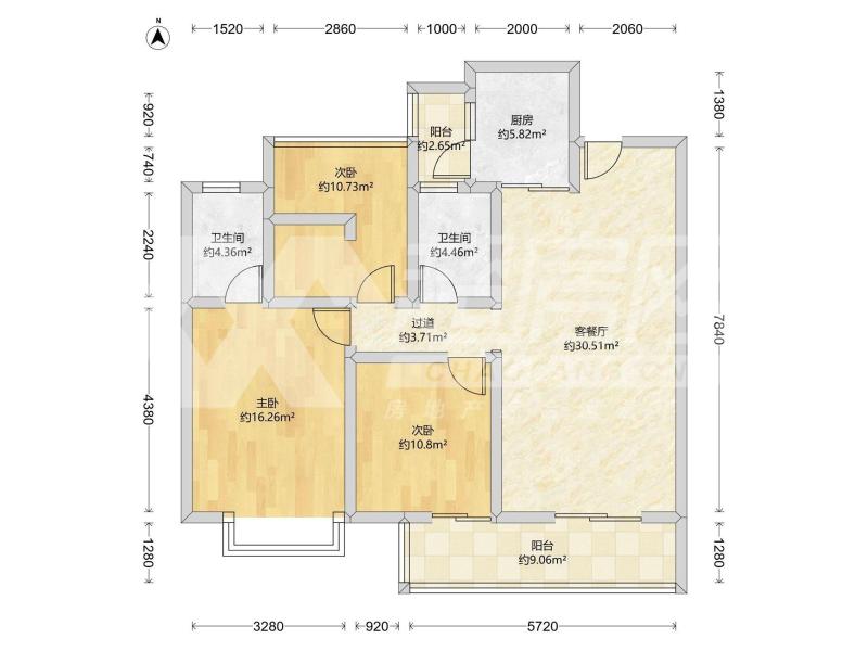 华侨城天鹅堡二手房户型图
