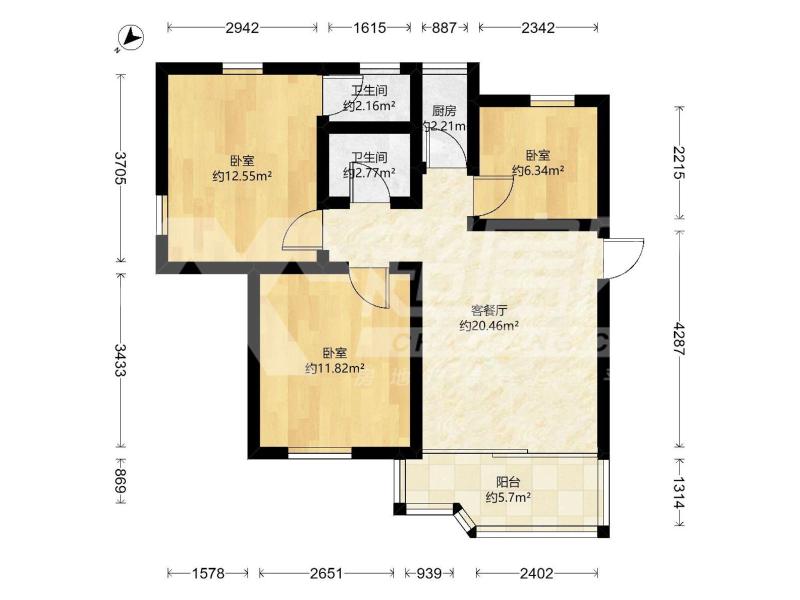 龙秀街小区二手房户型图