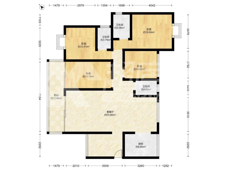 美的御海东郡二手房户型图