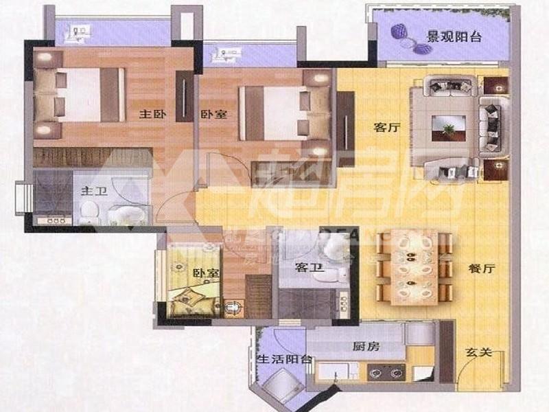 伦教保利中央公园二手房户型图