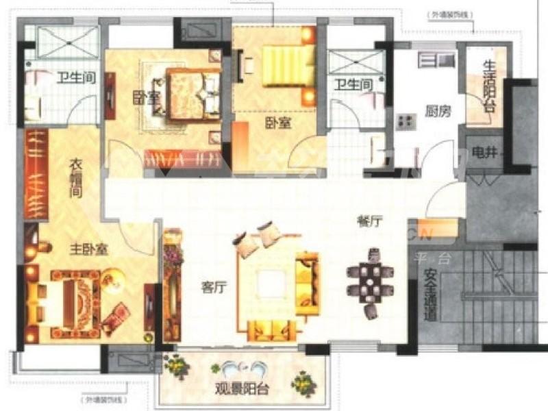 华侨城天鹅湖出租房户型图