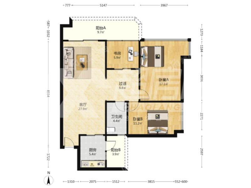 雅居乐花园（大良）出租房户型图