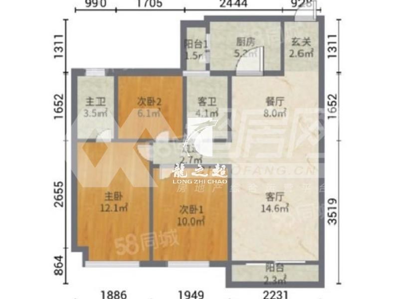 碧桂园蔚蓝苑出租房户型图