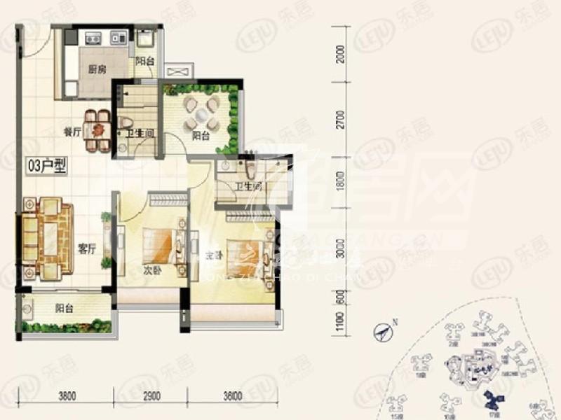颐安灏景湾出租房户型图