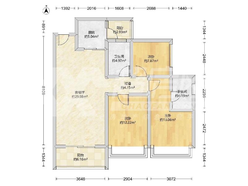 电建洺悦华府出租房户型图